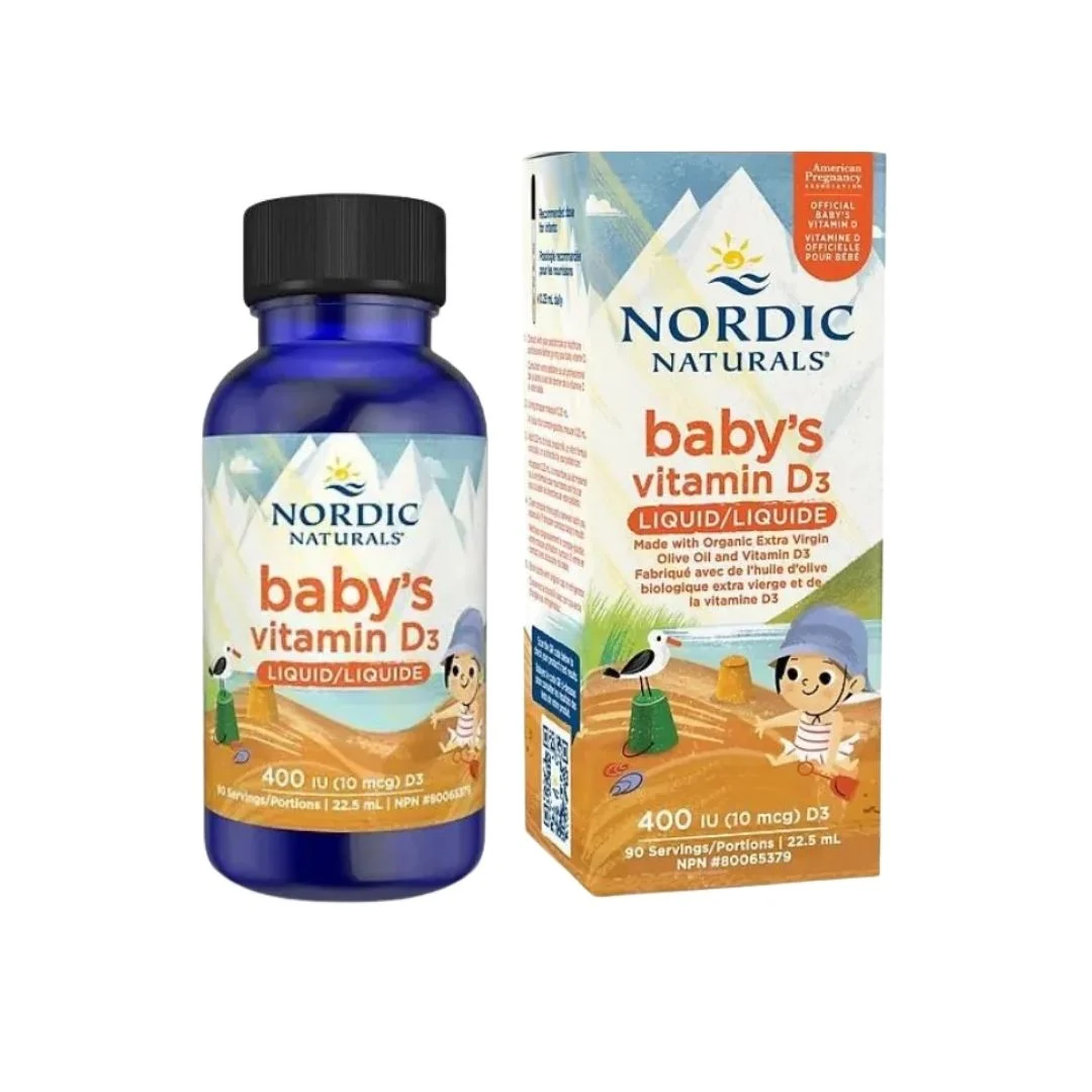 Vitamin D3 dạng lỏng 22,5ml, Nordic Naturals -Mỹ - Hỗ trợ phát triển hệ xương & nhịp giấc ngủ cho bé 0-12 tháng tuổi